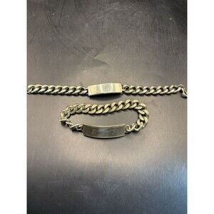 As Is Vintage ID Bracelets Gold Tone Roger Silver Tone Becky Engraved READ